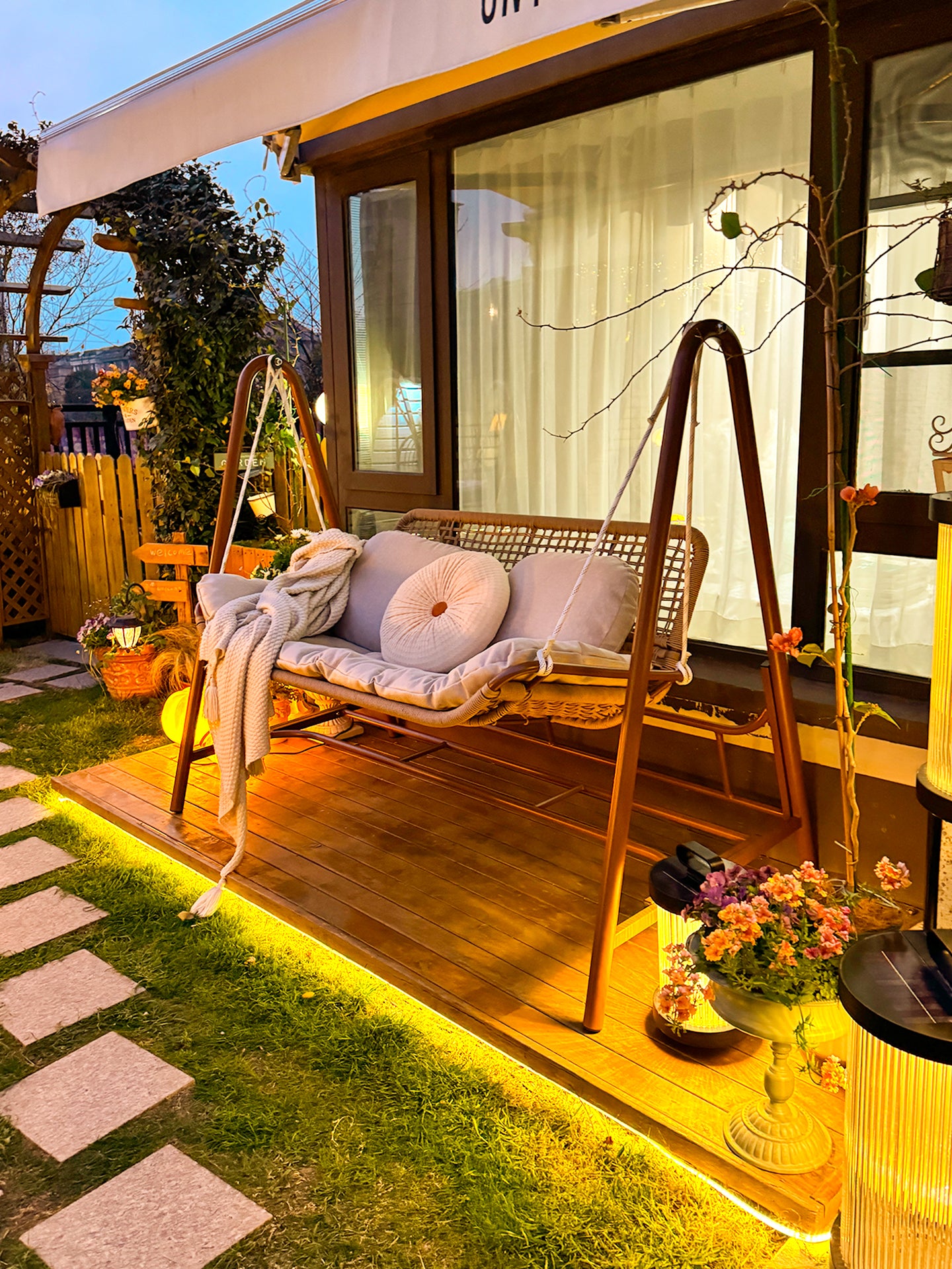 Outdoor Patio Double Swing Hammock