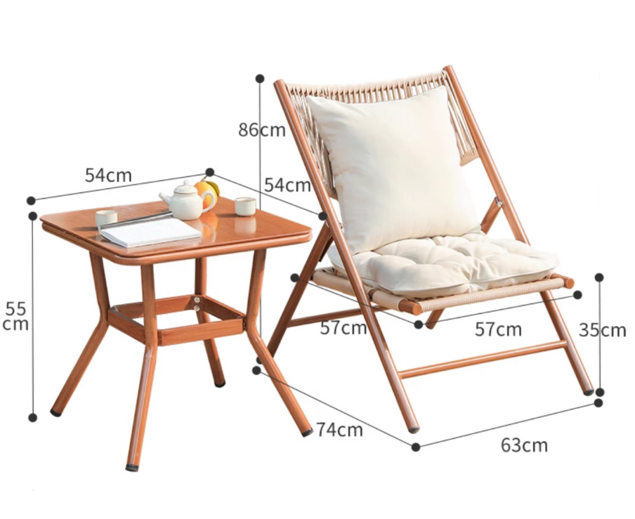 Courtyard Garden Leisure Rattan Chair Set