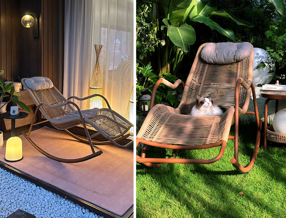 Lazy Rocking Chair/Rattan Recliner